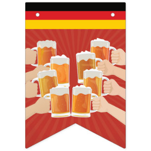 Bannière À Fanions Salutations pour l'Oktoberfest ! Des bières pour