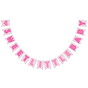 BANNIÈRE À FANIONS SIGNE DOUX DE FILLE DE ❤ DE BÉBÉ DE ❤ ROSE PETIT