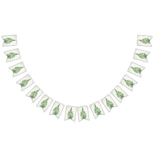 Bannière À Fanions SIGNE Mariage Minimaliste Vert Ferme