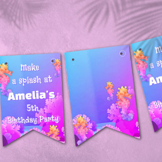 Bannière À Fanions Soirée d'Anniversaire de la mer