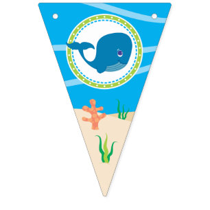 Bannière À Fanions Sous la mer Joyeuse fête d'anniversaire