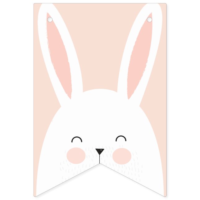 Bannière À Fanions  Super Kawaii Cute Bunny de Pâques. (Premier drapeau)