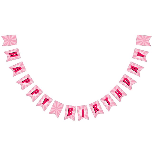 Bannière À Fanions Superhero Comic Book Girl Anniversaire rose (Tout)