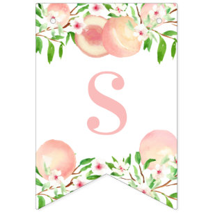 Bannière À Fanions Sweet Little Peach Baby ou Fête des mariées Party