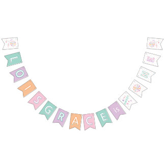 Bannière À Fanions Sweet One First Birthday Custom Bunting Flags