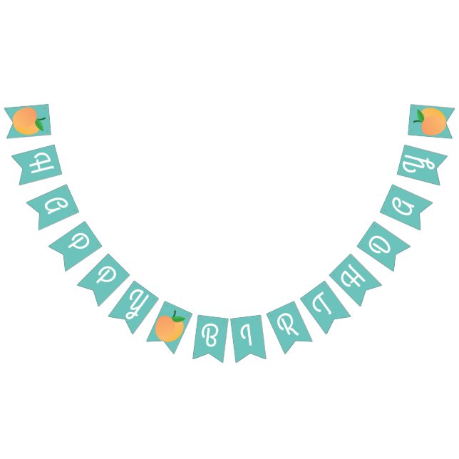 Bannière À Fanions Sweet Peach Cute Fruit 1er Anniversaire Thème (Tout)