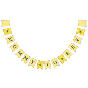 Bannière À Fanions Sweet Vintage maman à être Baby shower Jaune