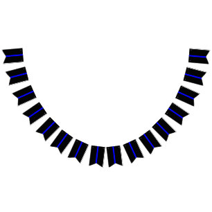 Bannière À Fanions Symbole commémoratif de la Ligne Bleue Bleue mince
