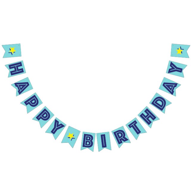 BANNIÈRE À FANIONS TEXTE DE MARINE ET ☆ HEUREUX D'ANNIVERSAIRE DE ☆ (Tout)
