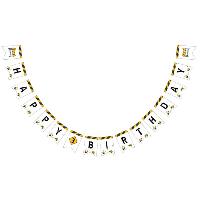 Bannière À Fanions Thème de construction Camions Enfants N'importe qu (Tout)