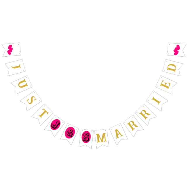 Bannière À Fanions "Tout juste mariés" (Tout)