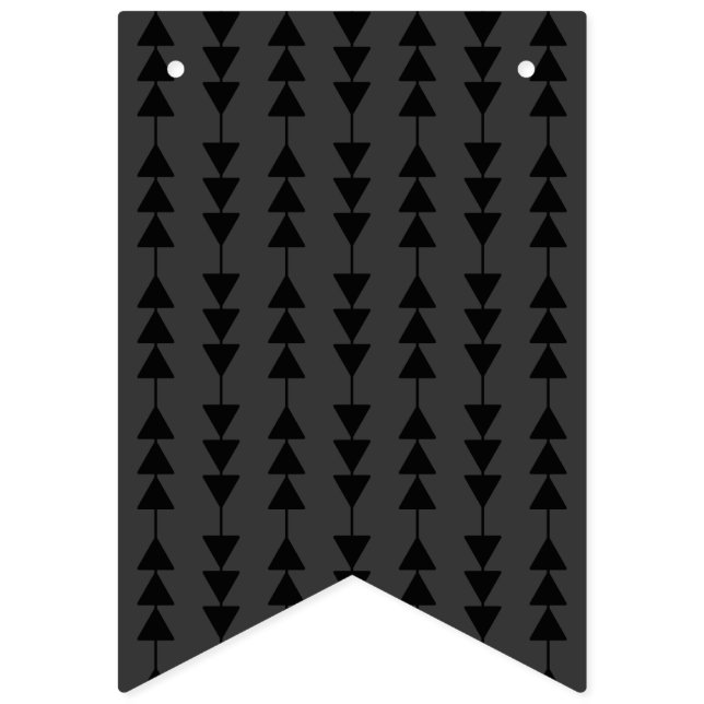 Bannière À Fanions Triangles à pendage noir moderne et élégant sur fu (Premier drapeau)