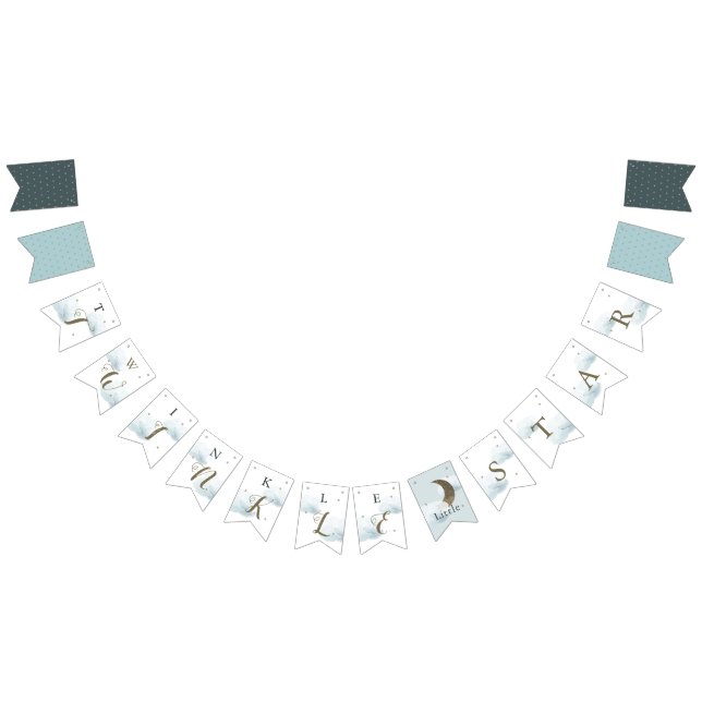Bannière À Fanions Twinkle Little Star Baby shower Bunting Flags (Tout)