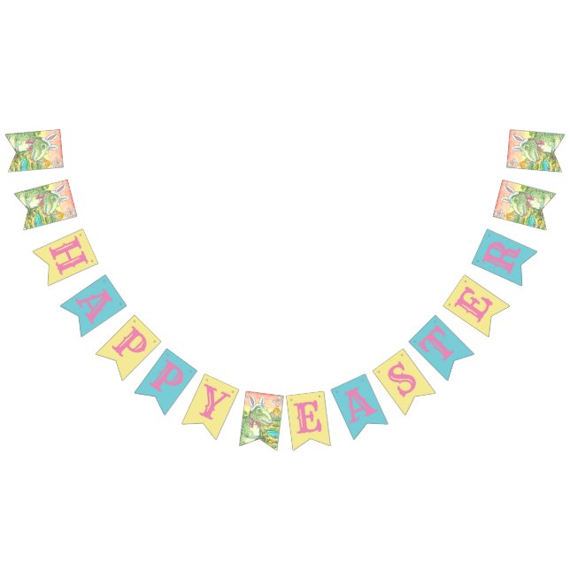 BANNIÈRE À FANIONS TYRANNOSAURUS T-REX EASTER DINOSAUR BUNTING BANNER (Tout)