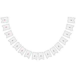 Bannière À Fanions un design de motif rouge et blanc