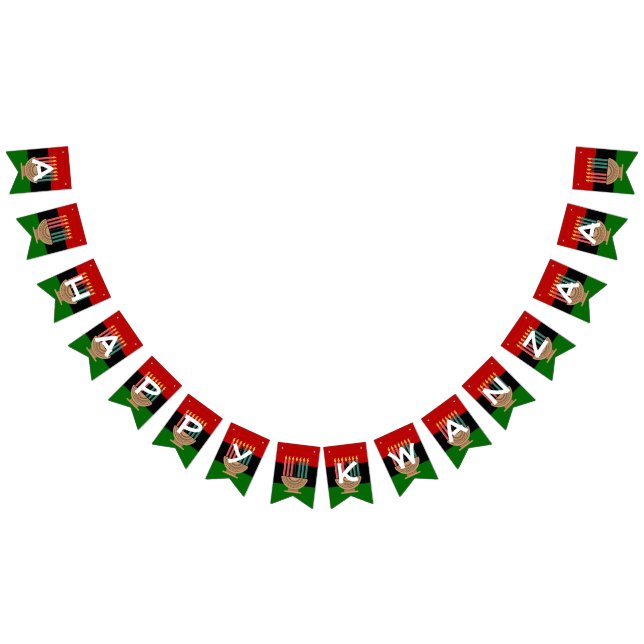 Bannière À Fanions UN PAYS D'Afrique DU KWANZAA HEUREUX (Tout)