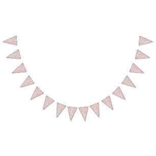 Bannière À Fanions Un textile affichant un motif rose et blanc s