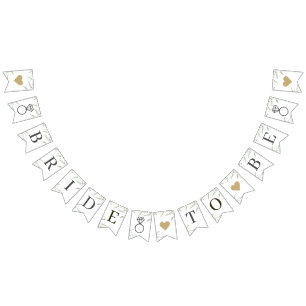 Bannière À Fanions Une mariée verte minimale pour être une Fête des m