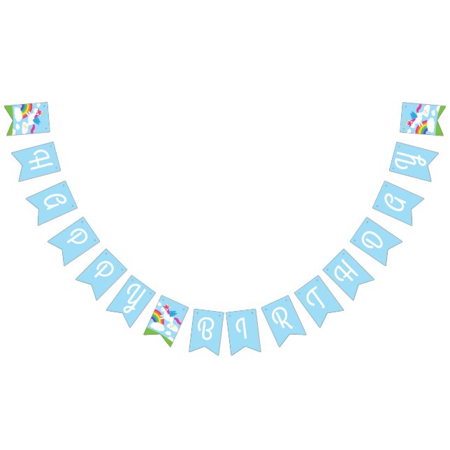 Bannière À Fanions Unicorns & Rainbows Mignonne 1er anniversaire Thèm (Tout)