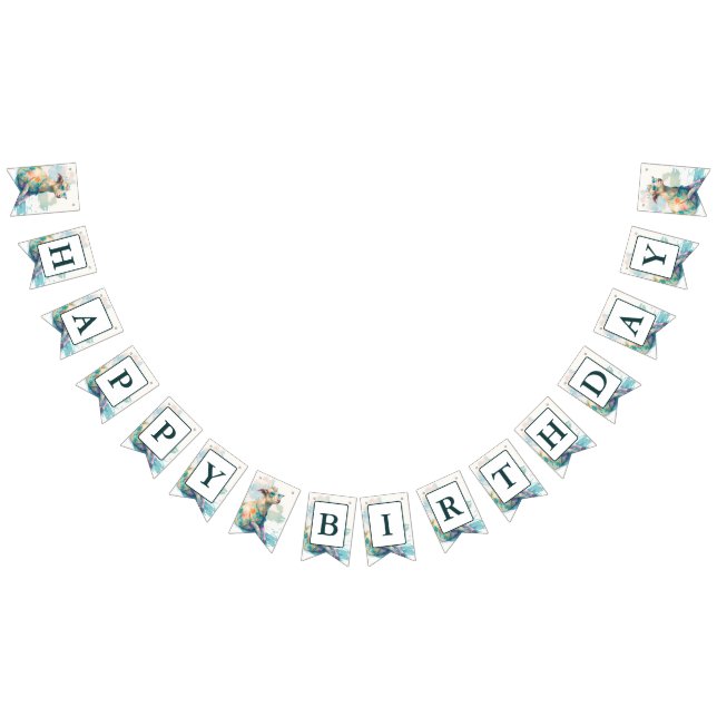 Bannière À Fanions Vibes d'été Aquarelle Chèvre - Anniversaire (Tout)