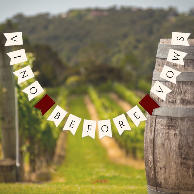 Bannière À Fanions Vino avant Voeux Réception de Mariage (Créateur téléchargé)