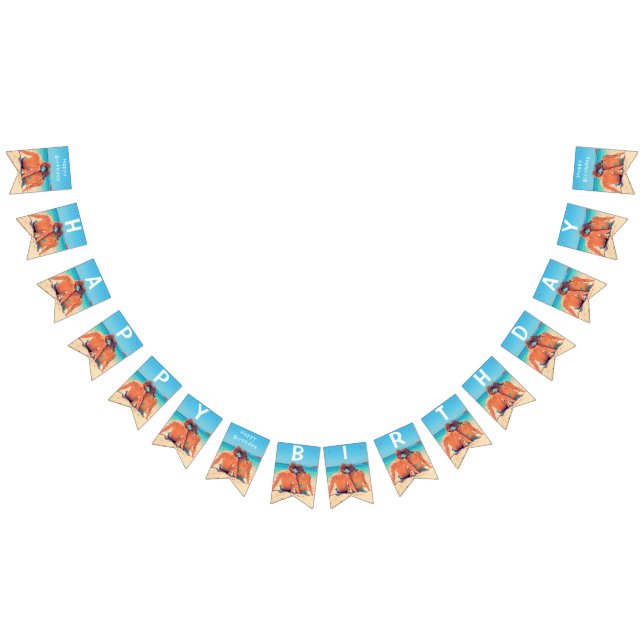 Bannière À Fanions Votre conception Photo personnalisée Anniversaire  (Tout)