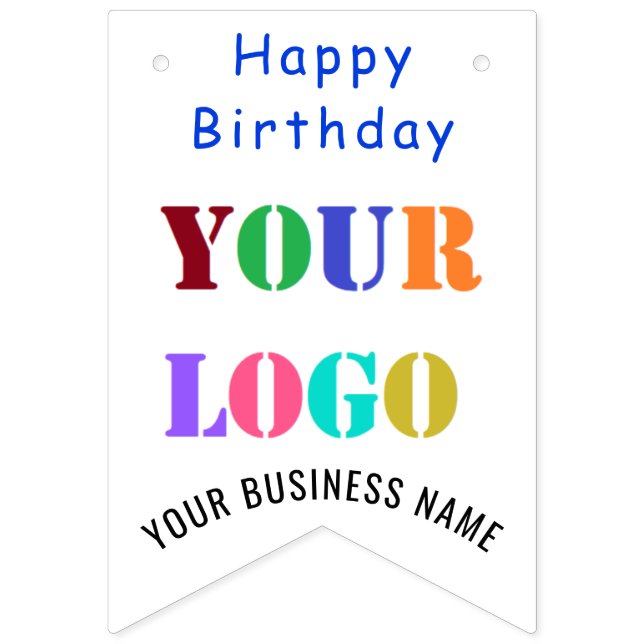Bannière À Fanions Votre logo Fête d'anniversaire professionnelle per (Premier drapeau)