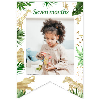 Bannière À Fanions Wild One Safari Animaux Garçon 1er anniversaire