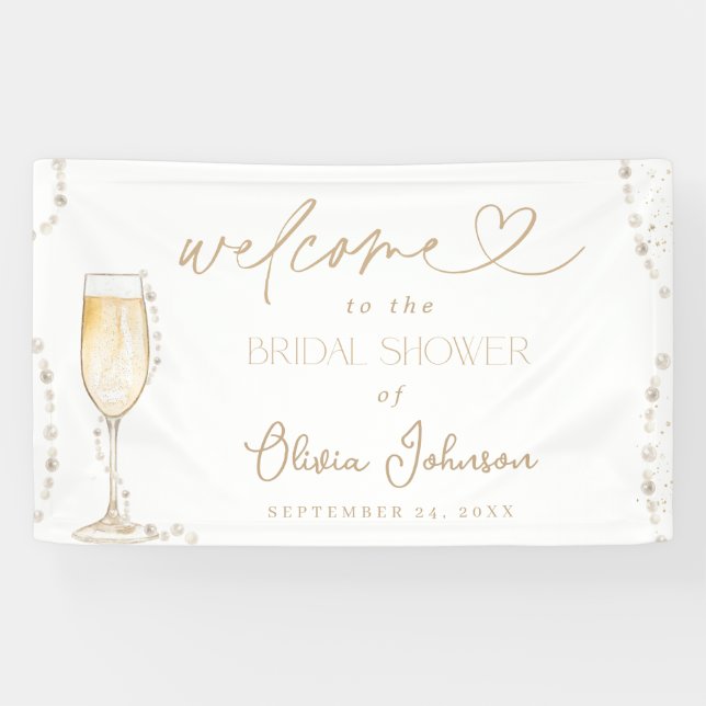 Bannière Affiche de bienvenue nuptiale Pearls & Pr (Horizontal)
