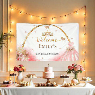 Bannière Affiche de bienvenue Quinceanera   Boho r