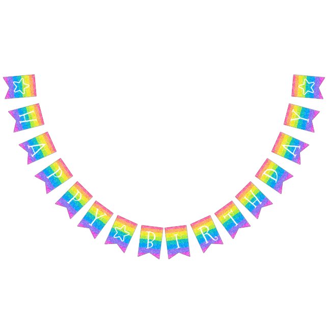 Bannière Anniversaire de enfant Rainbow Party (Tout)