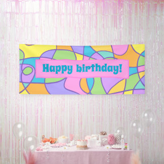 Bannière artistique Abstraite colorée d'anniversai