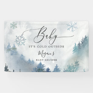 Bannière Baby shower Blue Winter Wonderland