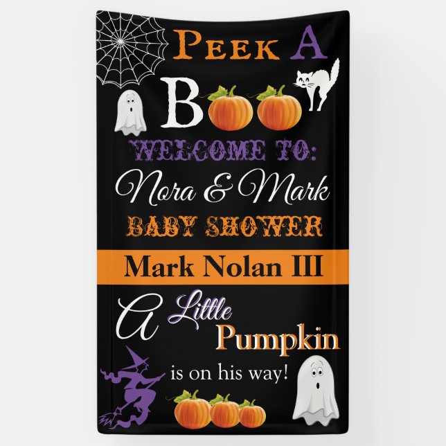 Bannière Baby shower d'Halloween (Vertical)