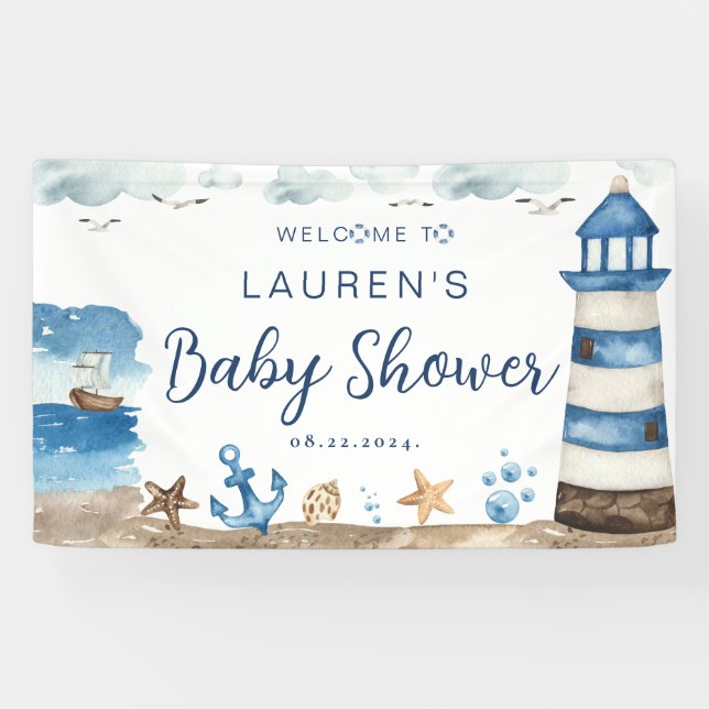 Bannière Baby shower nautique (Horizontal)