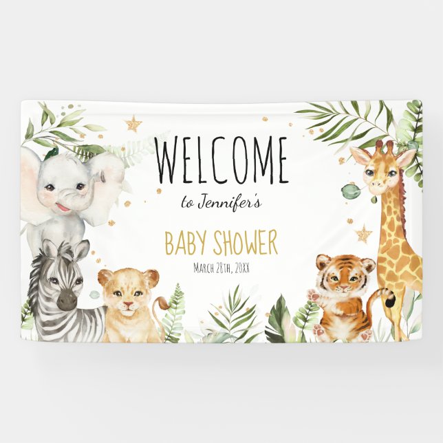 Bannière Baby shower Safari (Horizontal)
