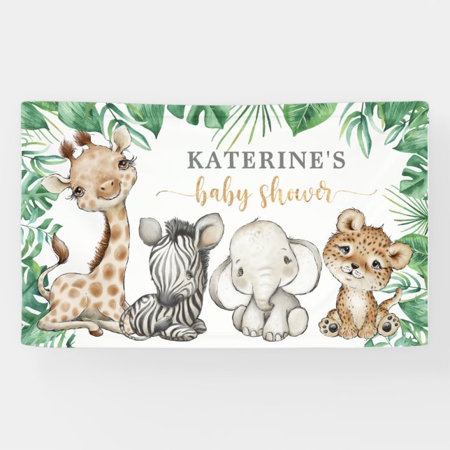 Bannière Baby shower Safari (Horizontal)