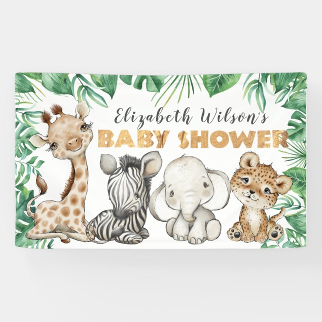 Bannière Baby shower Safari Jungle (Horizontal)