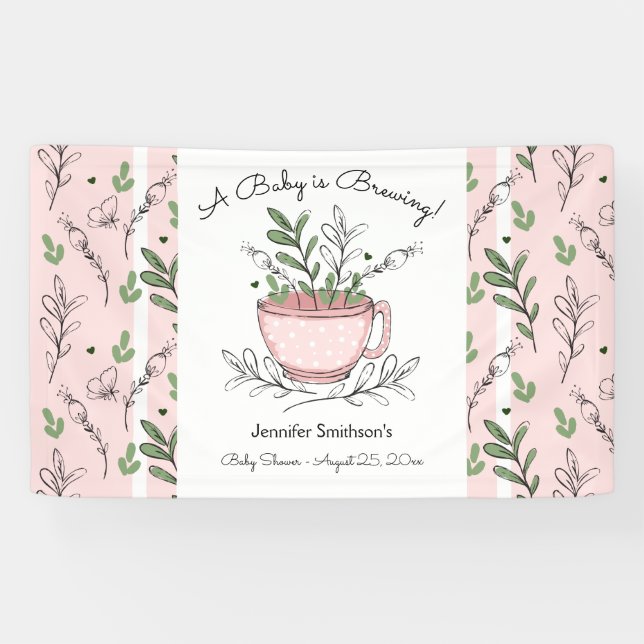 Bannière Baby shower Tea Cup Tea Party (Horizontal)