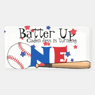 Bannière Batte Up Baseball First Birthday