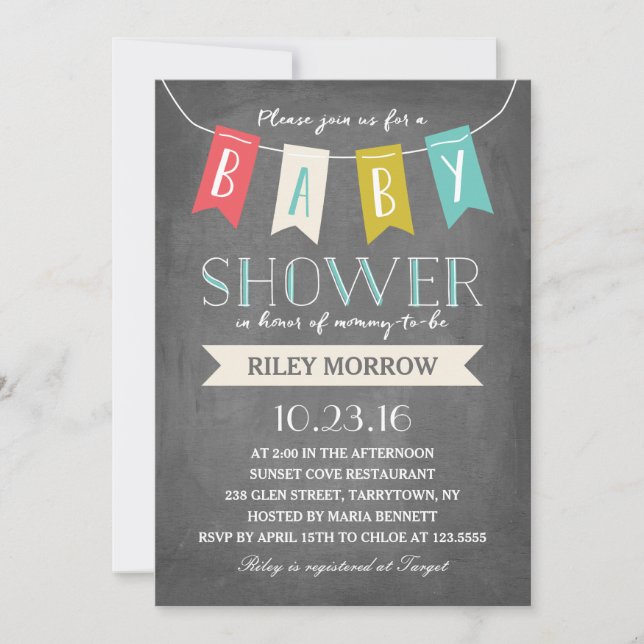 Bannière bébé | Invitation baby shower (Devant)