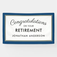 Bannière Bleu Simple Retirement Party