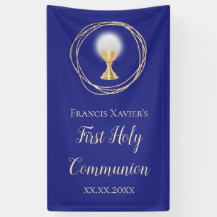 Bannière bleue de la Première Communion