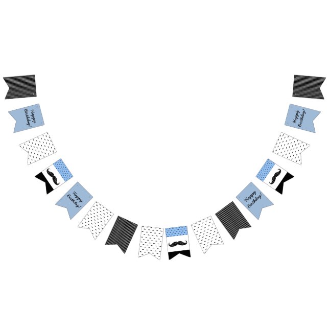 Bannière bleue de moustache et noire orientée de (Tout)