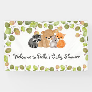 Bannière Bois Animaux Forêt Amis Baby shower