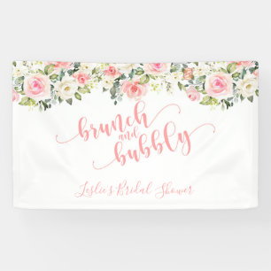 Bannière Brunch et Bubbly - Texte rose