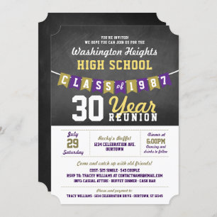 Bannière Chalkboard High School Reunion Invitation