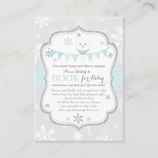 Bannière Chouette Snowflakes Apportez une carte de (Devant)