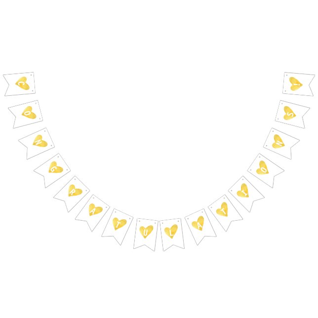 Bannière Coeur Aquarelle Jaune (Tout)