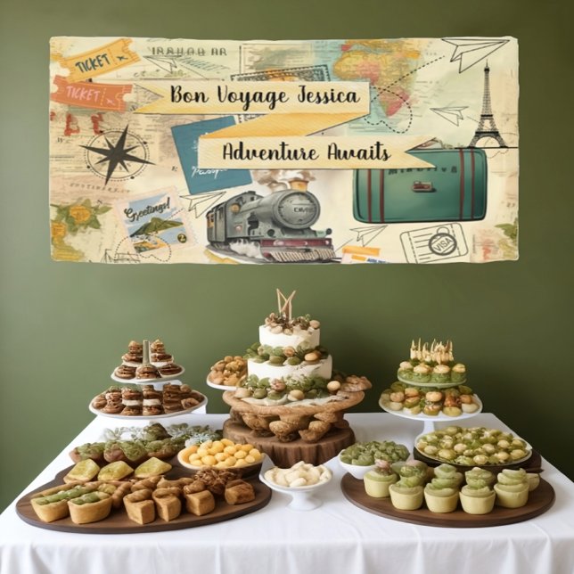 Bannière Collage Vintage voyage (Créateur téléchargé)